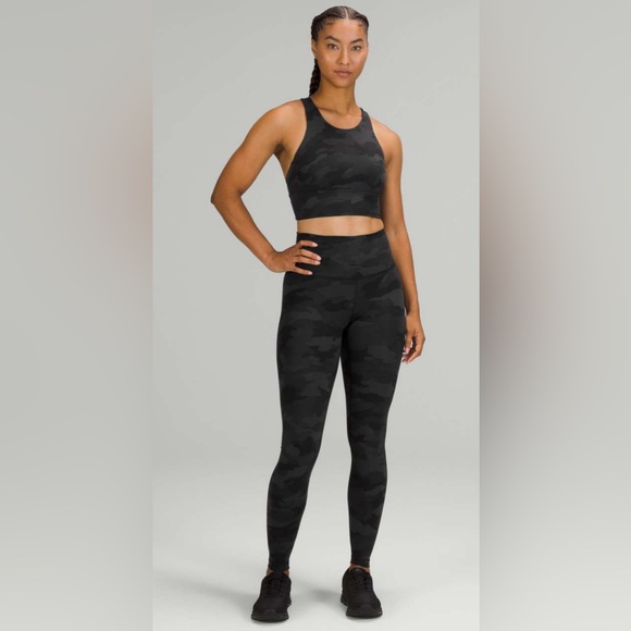 Lululemon Wunder Train Longline Bra Medium Support C/D Cup In Camo Size 2 - Picture 3 of 14